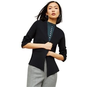 M.M. Lafleur The Woolf Stretch Jardigan in Black Knit Jacket Cardigan Size Large